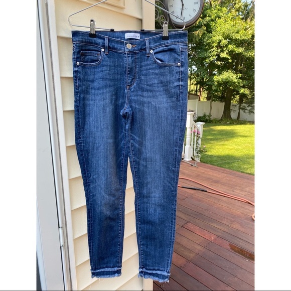 Loft Double Frayed Skinny Ankle Jeans 29 - Picture 2 of 7